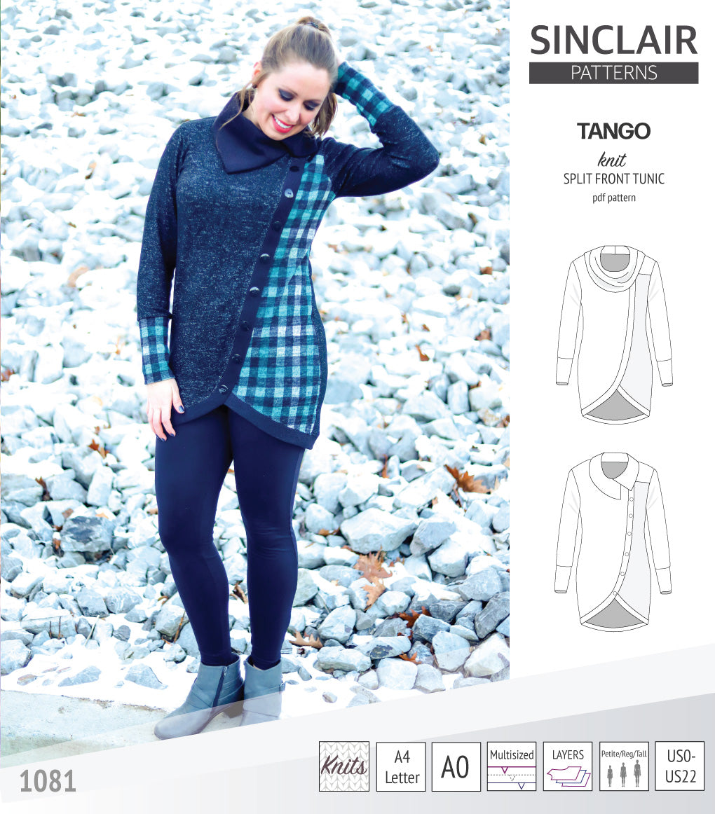 Tango split hem knit tunic for women (PDF)
