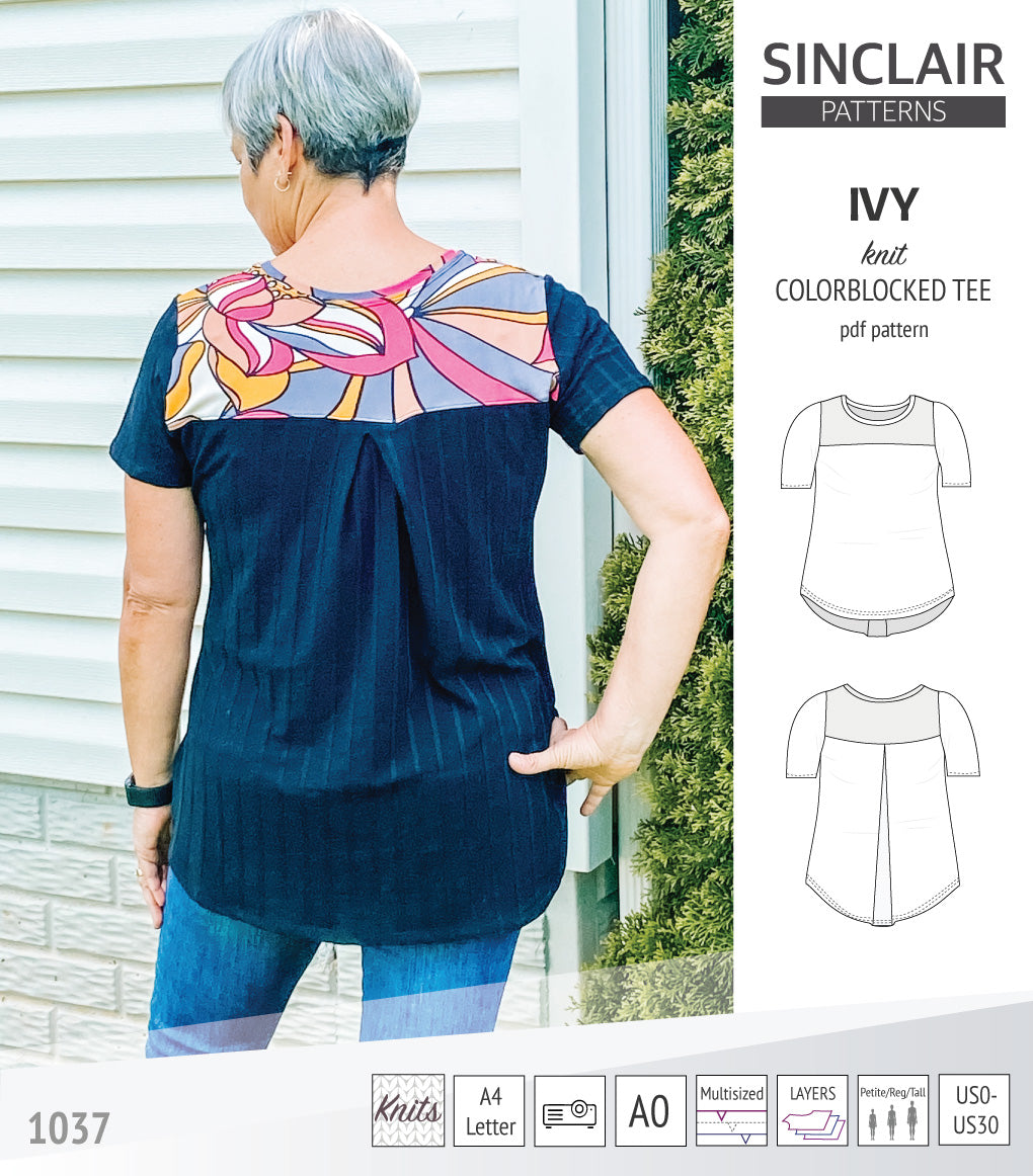 Ivy knit colorblocked tee  (PDF)