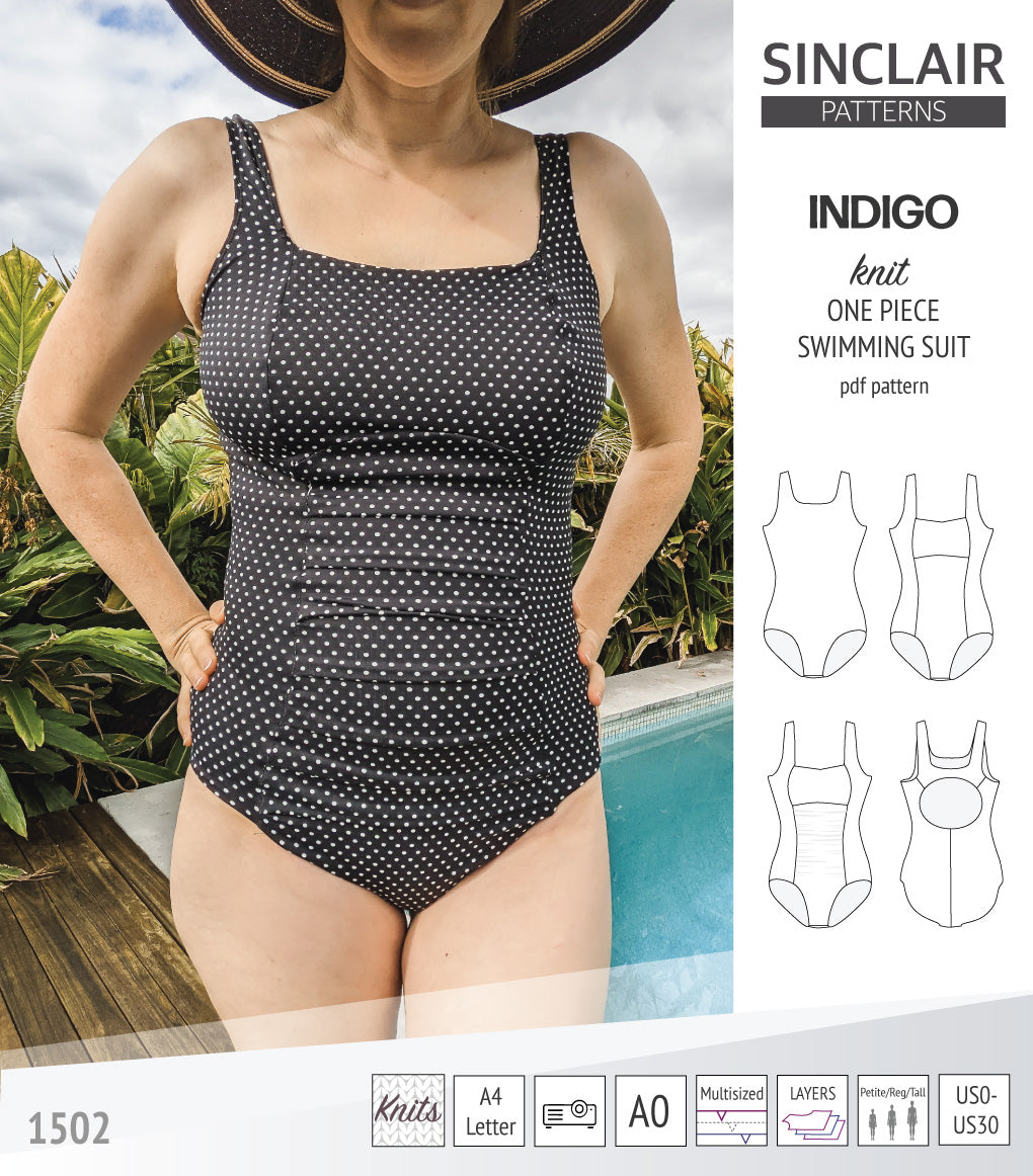 Indigo one piece swimming suit (PDF)