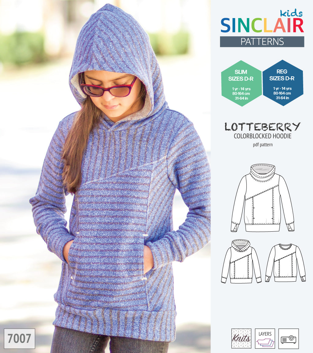 Lotteberry colorblocked hoodie and sweater for children (PDF)