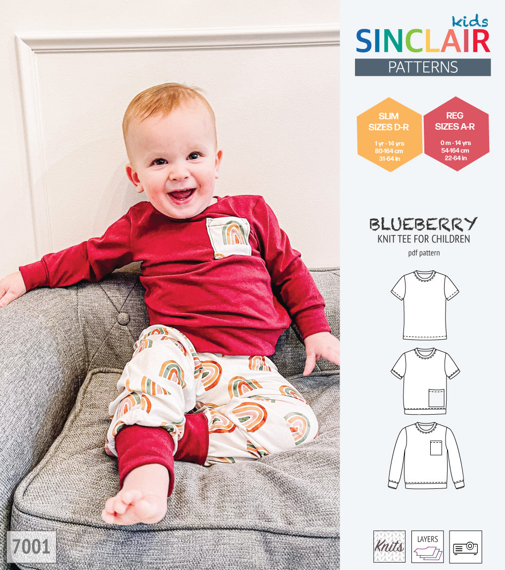 Blueberry classic knit tee for children (PDF)