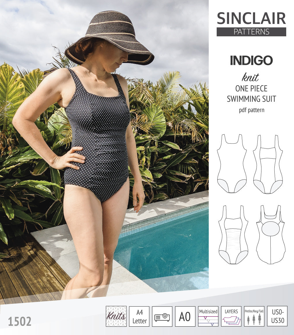 Indigo one piece swimming suit (PDF)