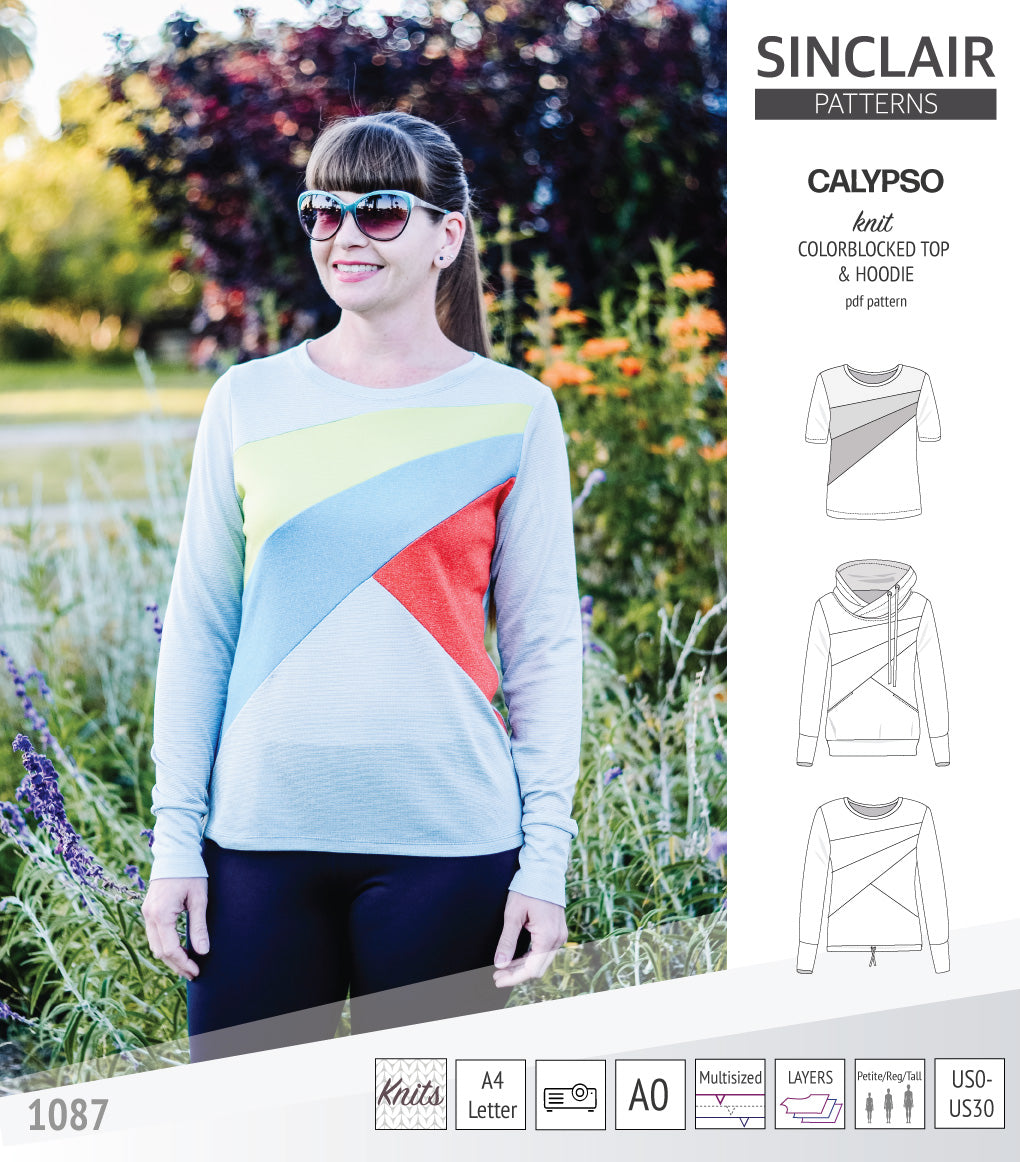 Calypso colorblocked top and hoodie for women (PDF)