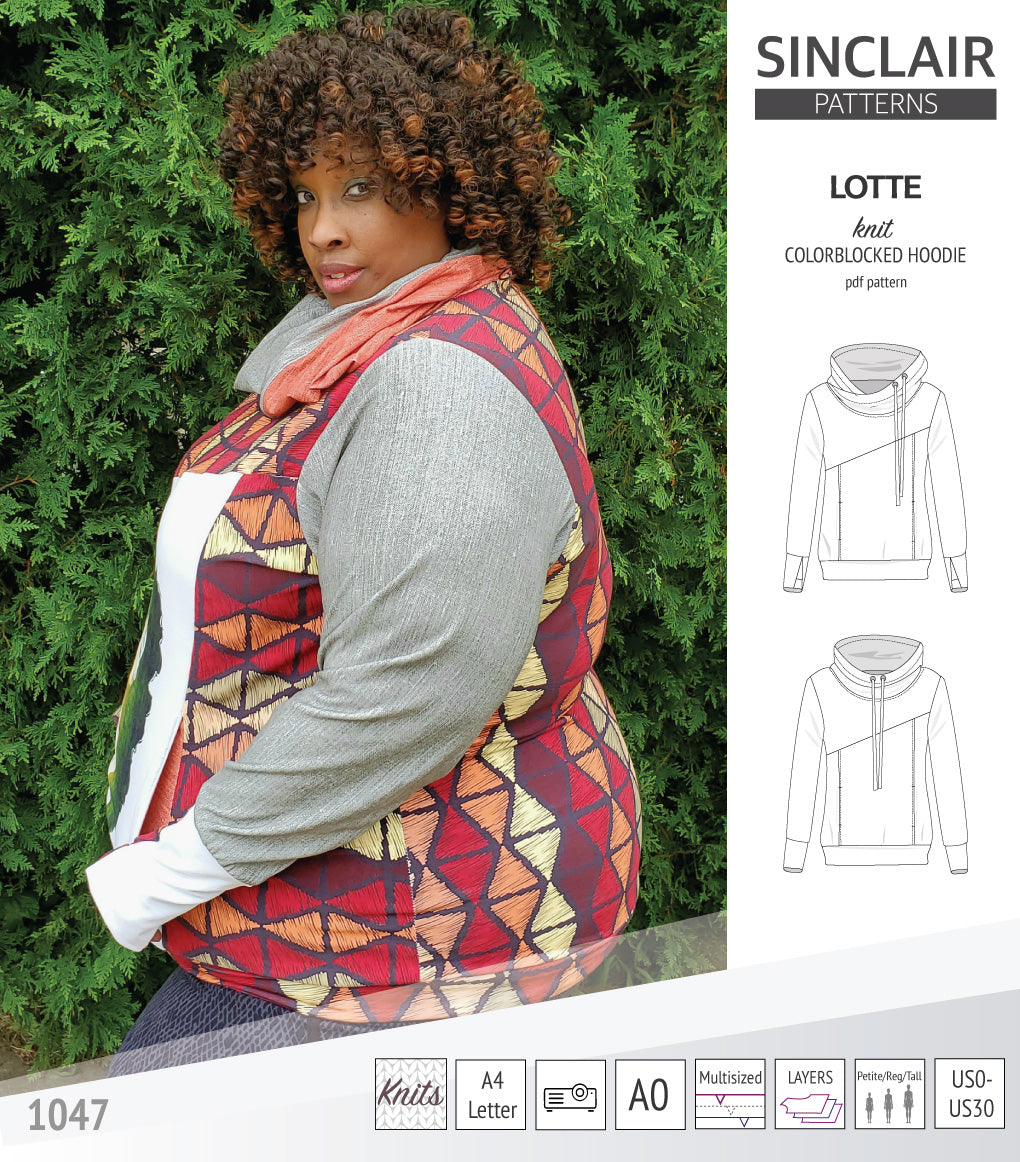 Lotte colorblocked hoodie for women (PDF)