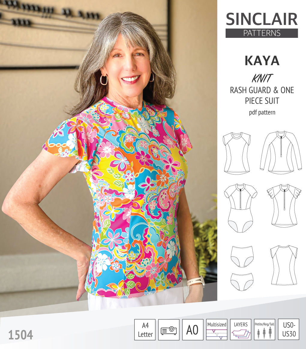 Kaya rash guard, bottoms and one piece swimming suit (PDF)