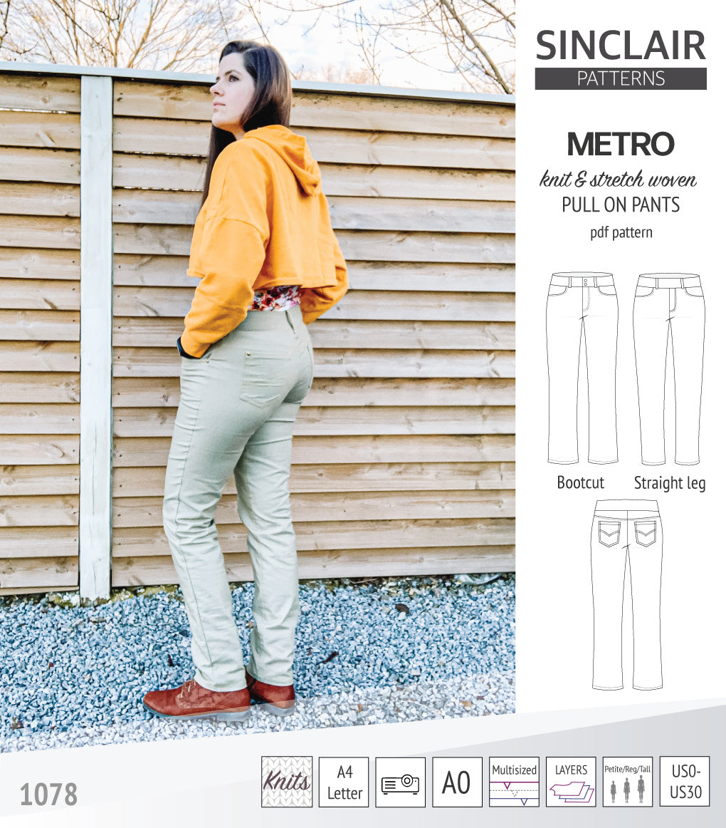 Metro stretch woven pull on pants (PDF)