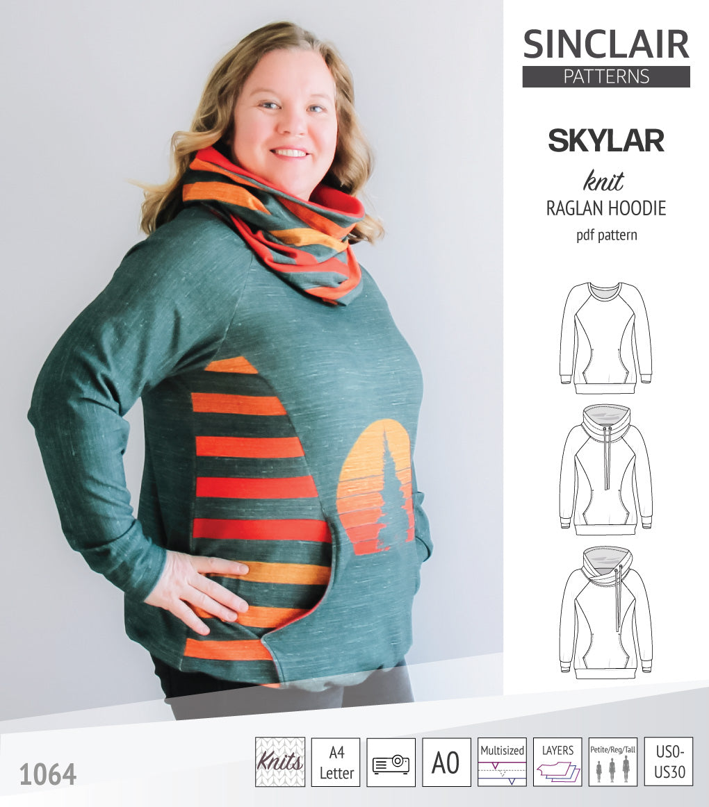Skylar knit raglan hoodie (PDF)