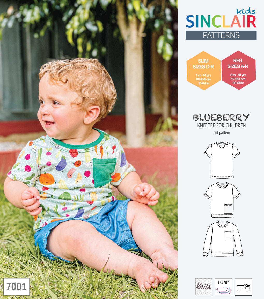 Blueberry classic knit tee for children (PDF)