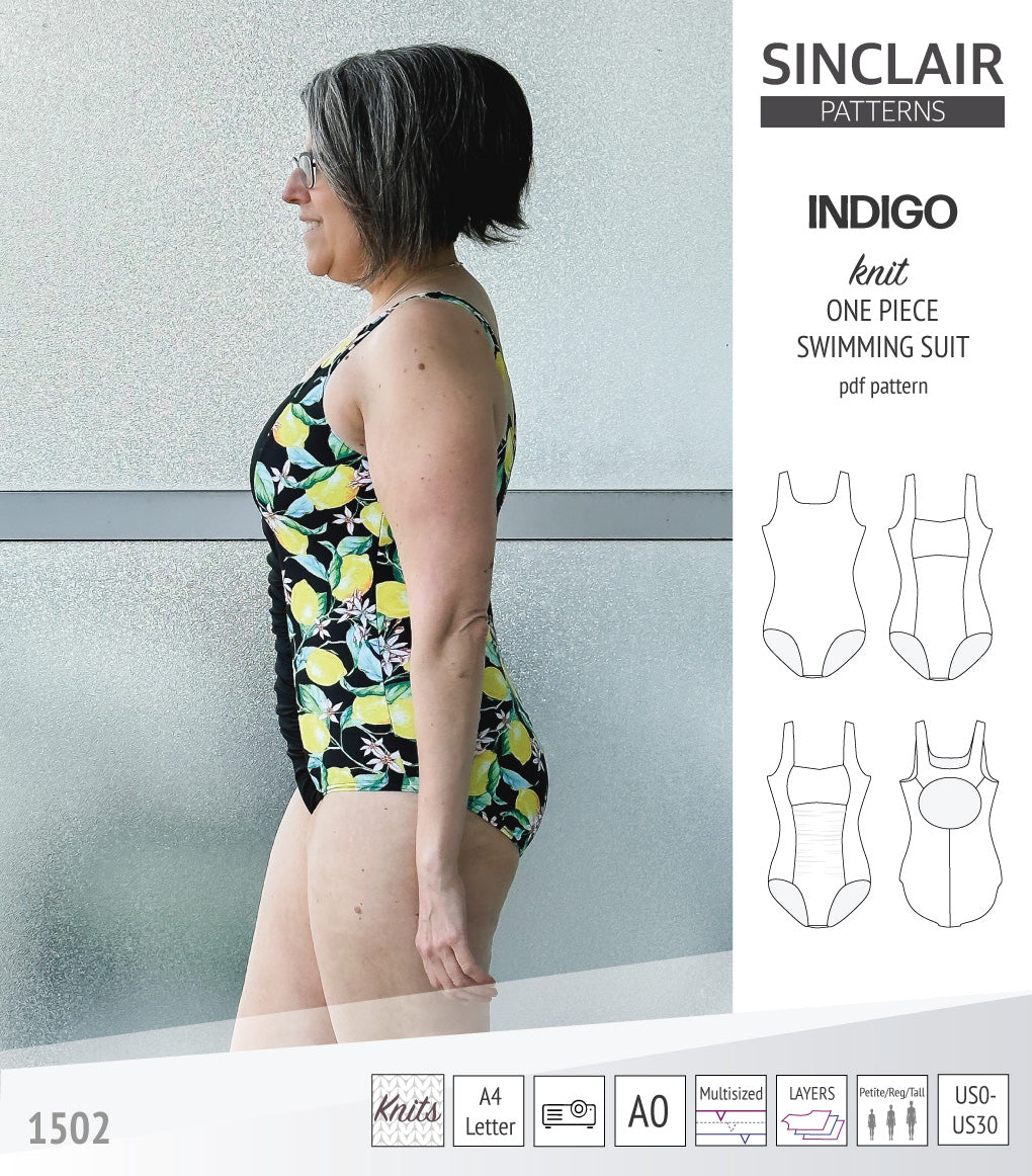 Indigo one piece swimming suit (PDF)