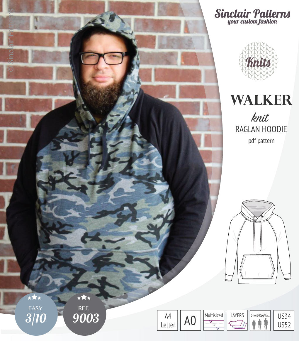 Walker classic raglan hoodie for men (PDF)