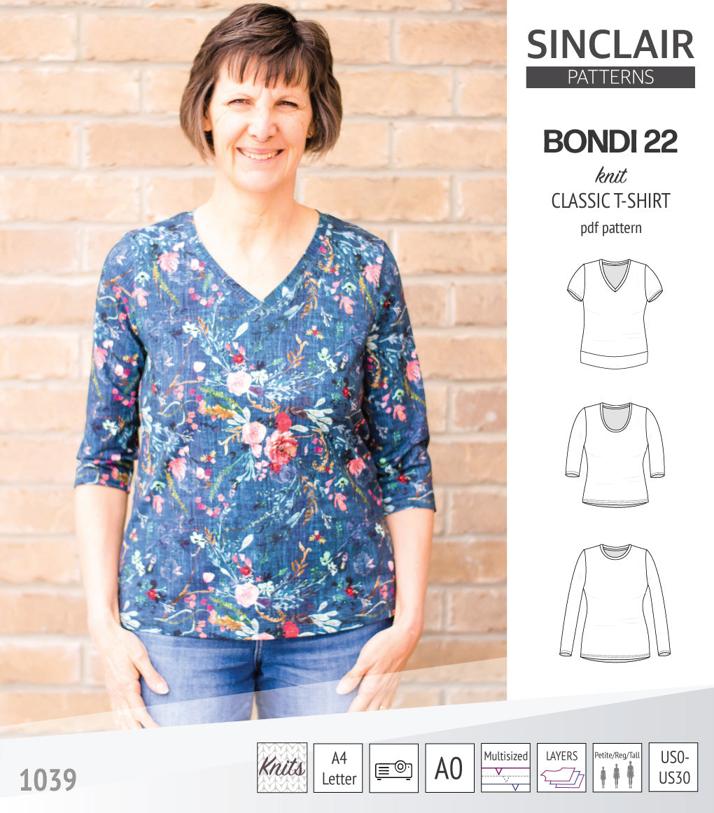 Bondi 22 knit classic fitted t-shirt (PDF)