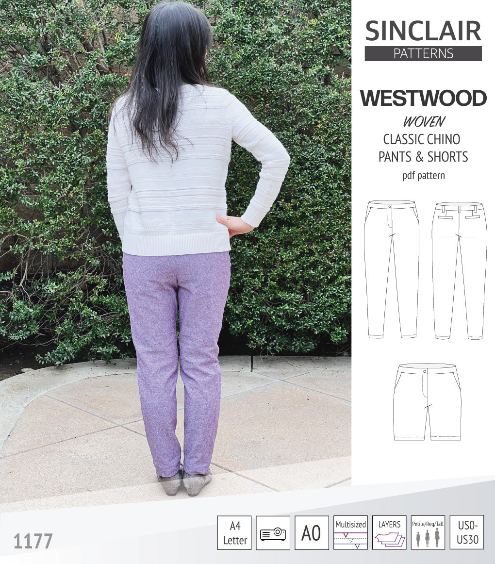 Westwood classic chino trousers for woven fabrics (PDF)