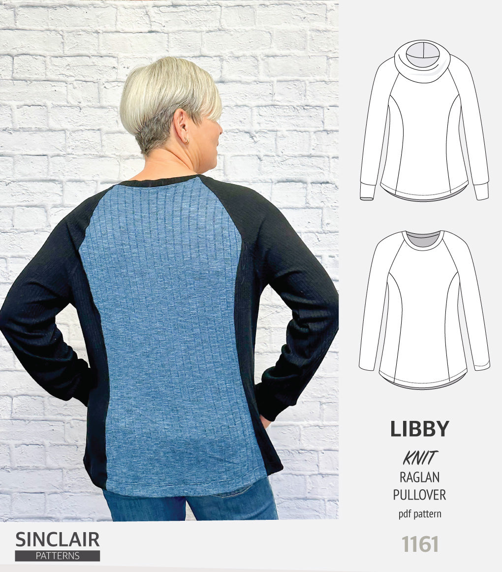 Libby knit princess seams raglan sleeves pullover (PDF)