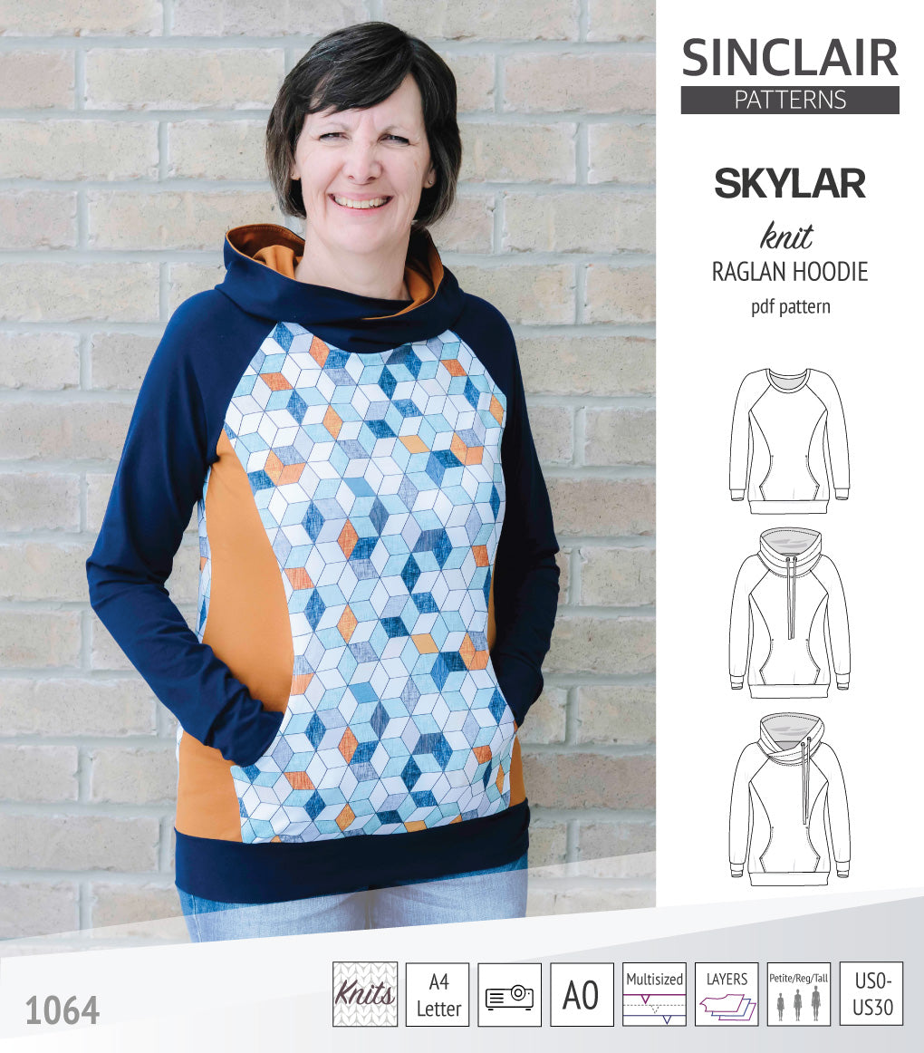 Skylar knit raglan hoodie (PDF)