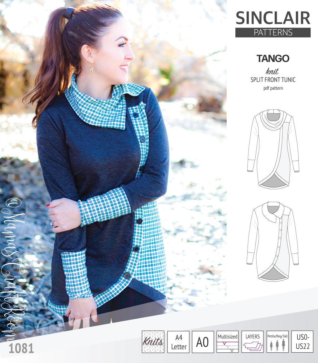 Tango split hem knit tunic for women (PDF)