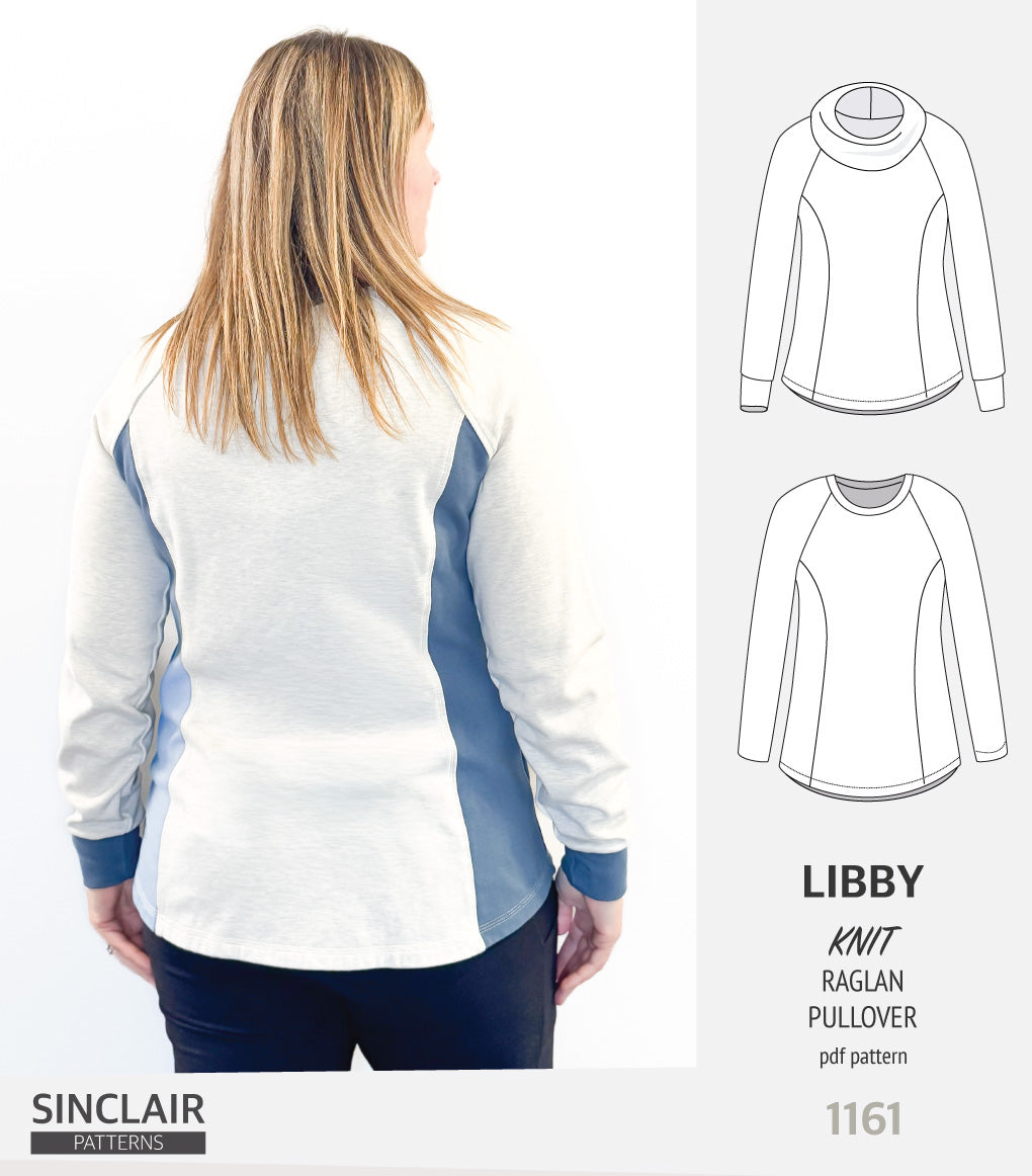 Libby knit princess seams raglan sleeves pullover (PDF)