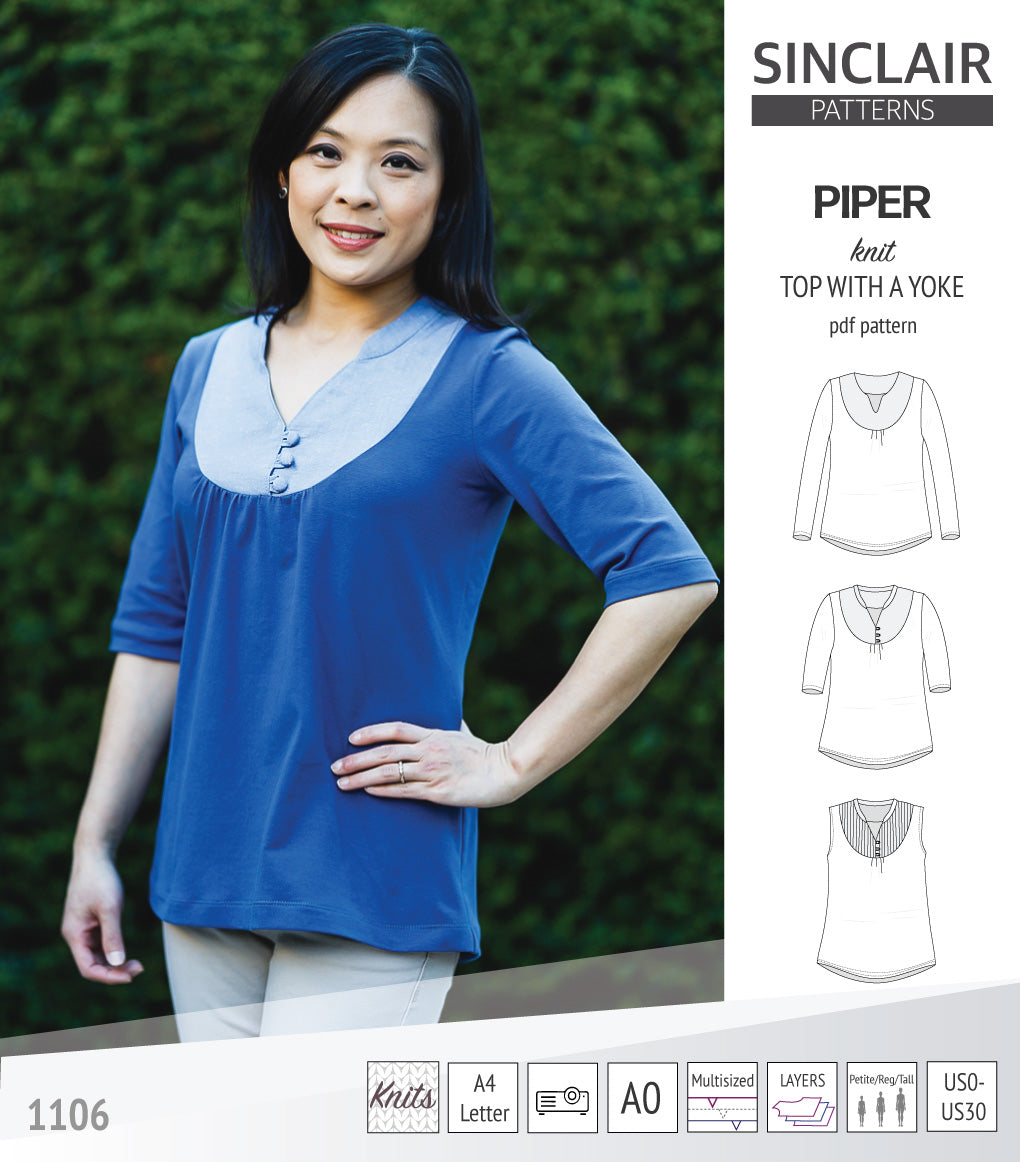Piper knit top with a yoke (pdf)