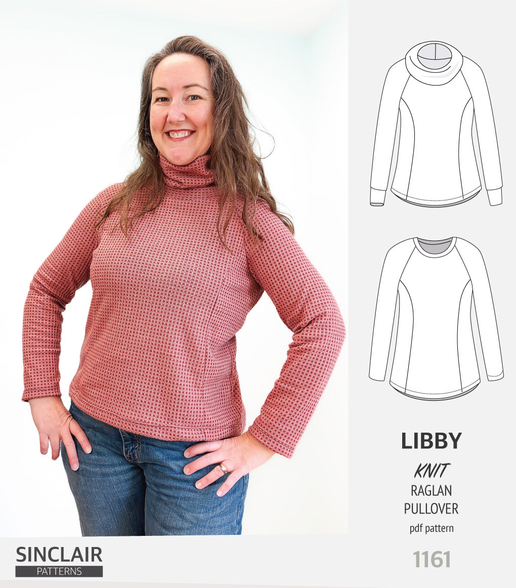 Libby knit princess seams raglan sleeves pullover (PDF)