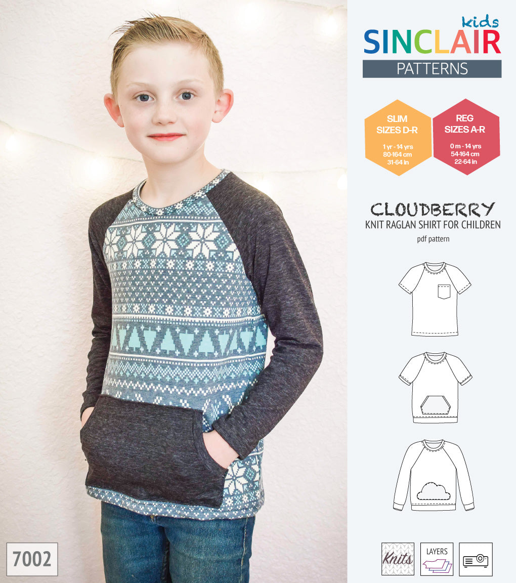 Cloudberry knit raglan shirt for children (PDF)