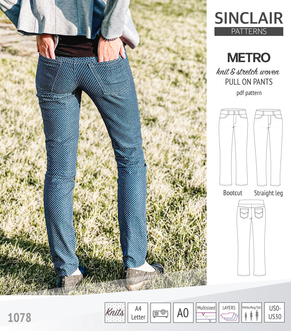 Metro stretch woven pull on pants (PDF)
