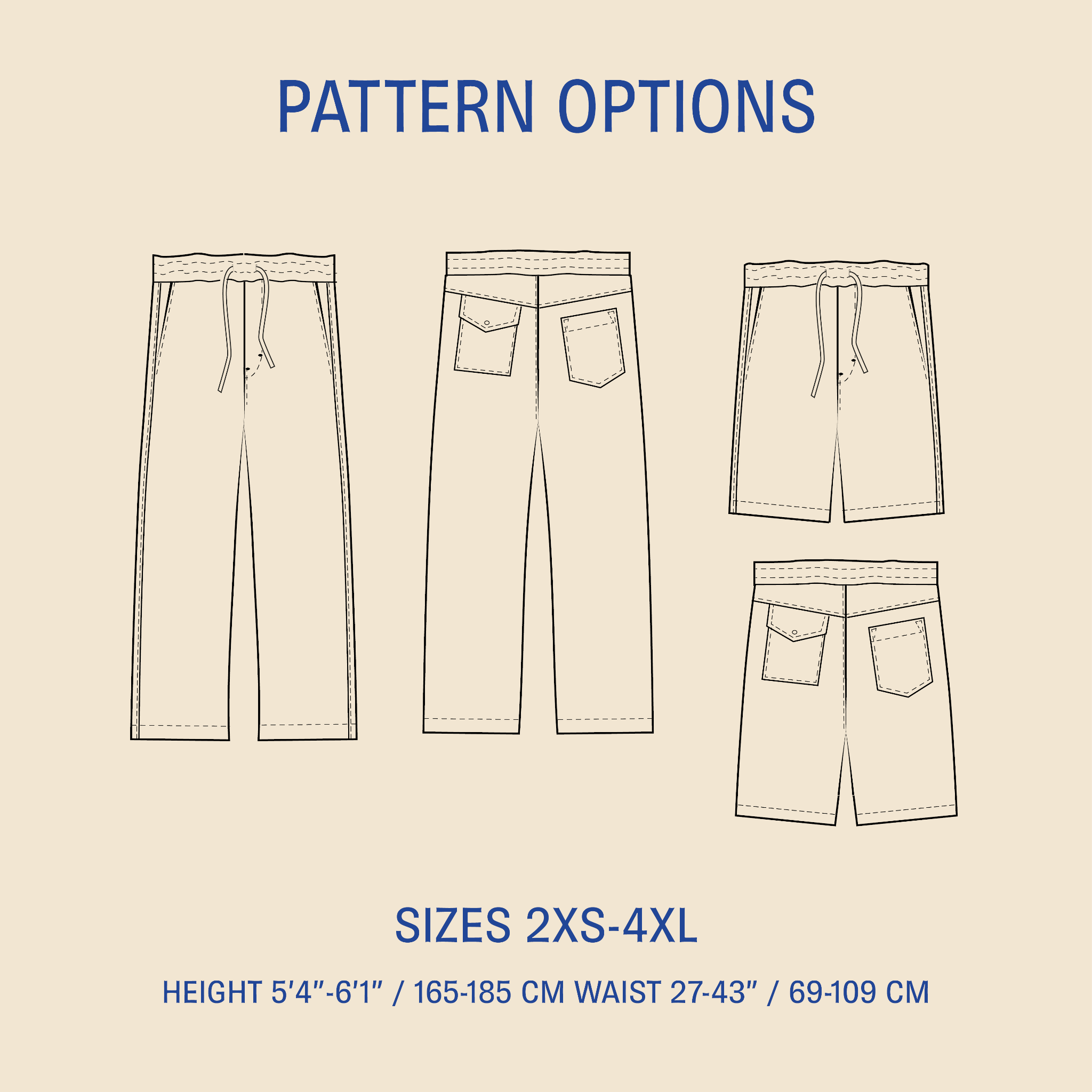 Summer pants sewing pattern