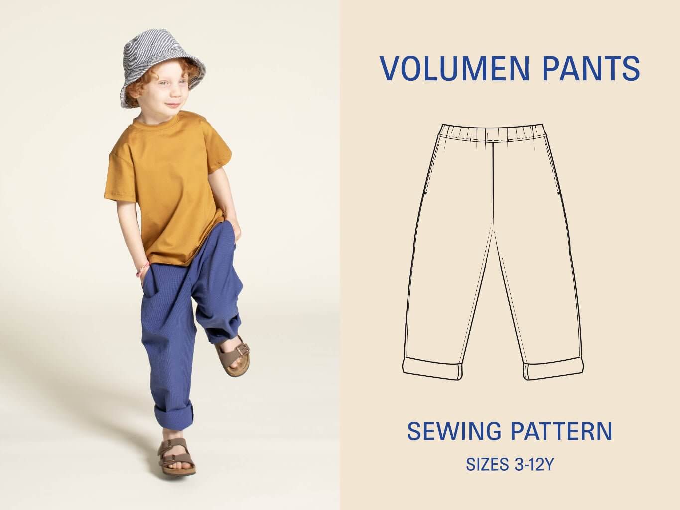 Kids' Volume Pants sewing pattern - Kids sizes 3-12Y