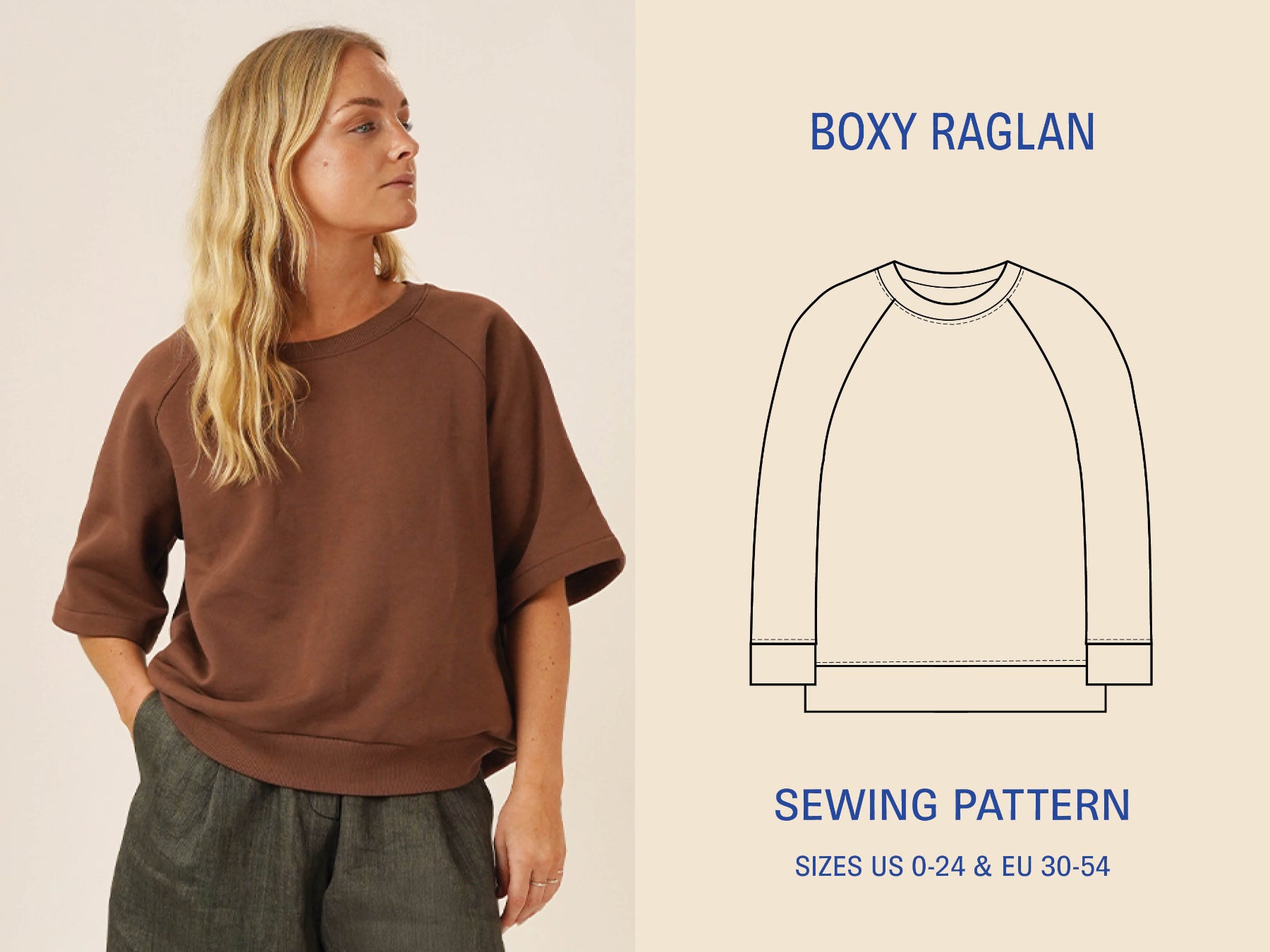 Boxy Raglan Sweater sewing pattern