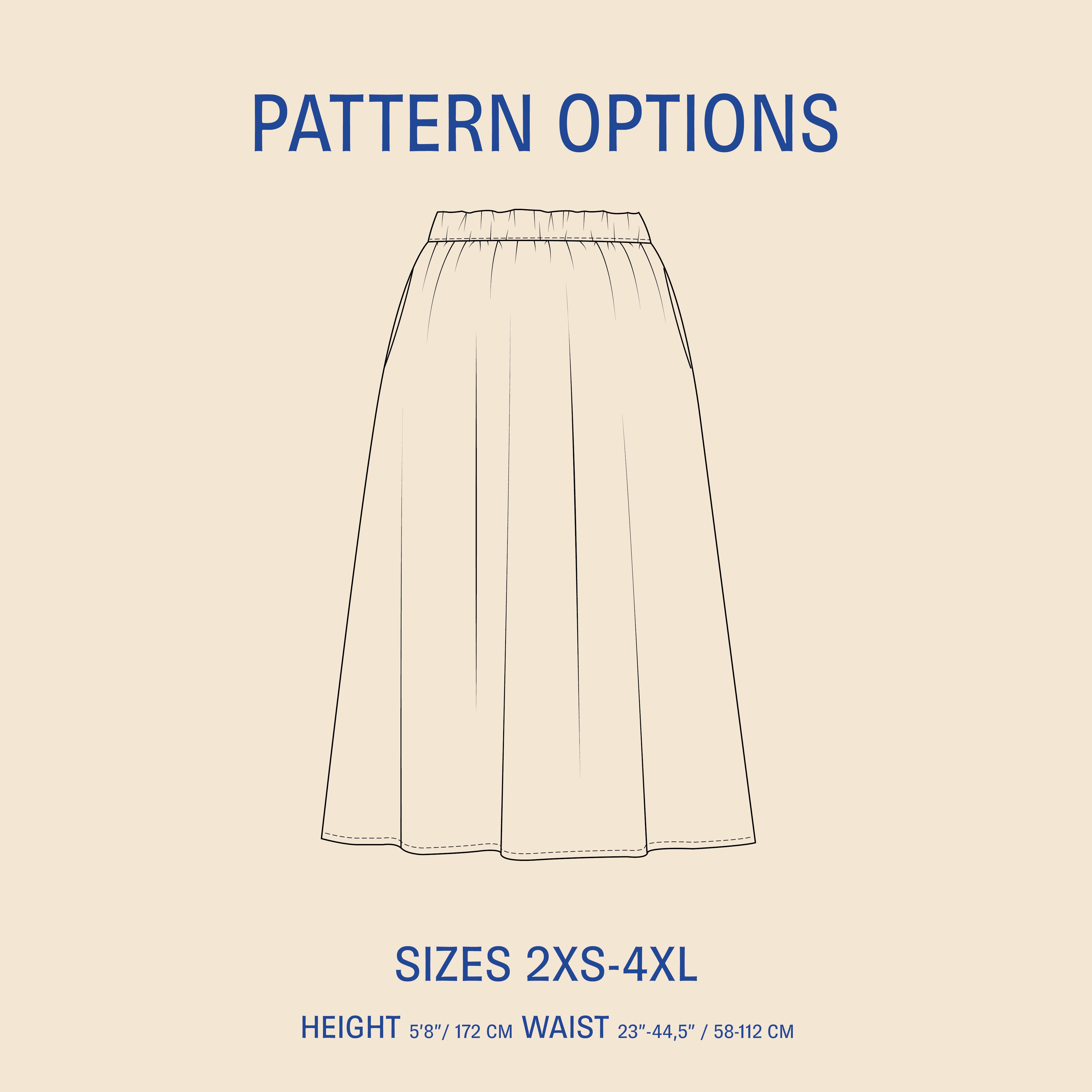 Claude Skirt Sewing Pattern - Womens sizes