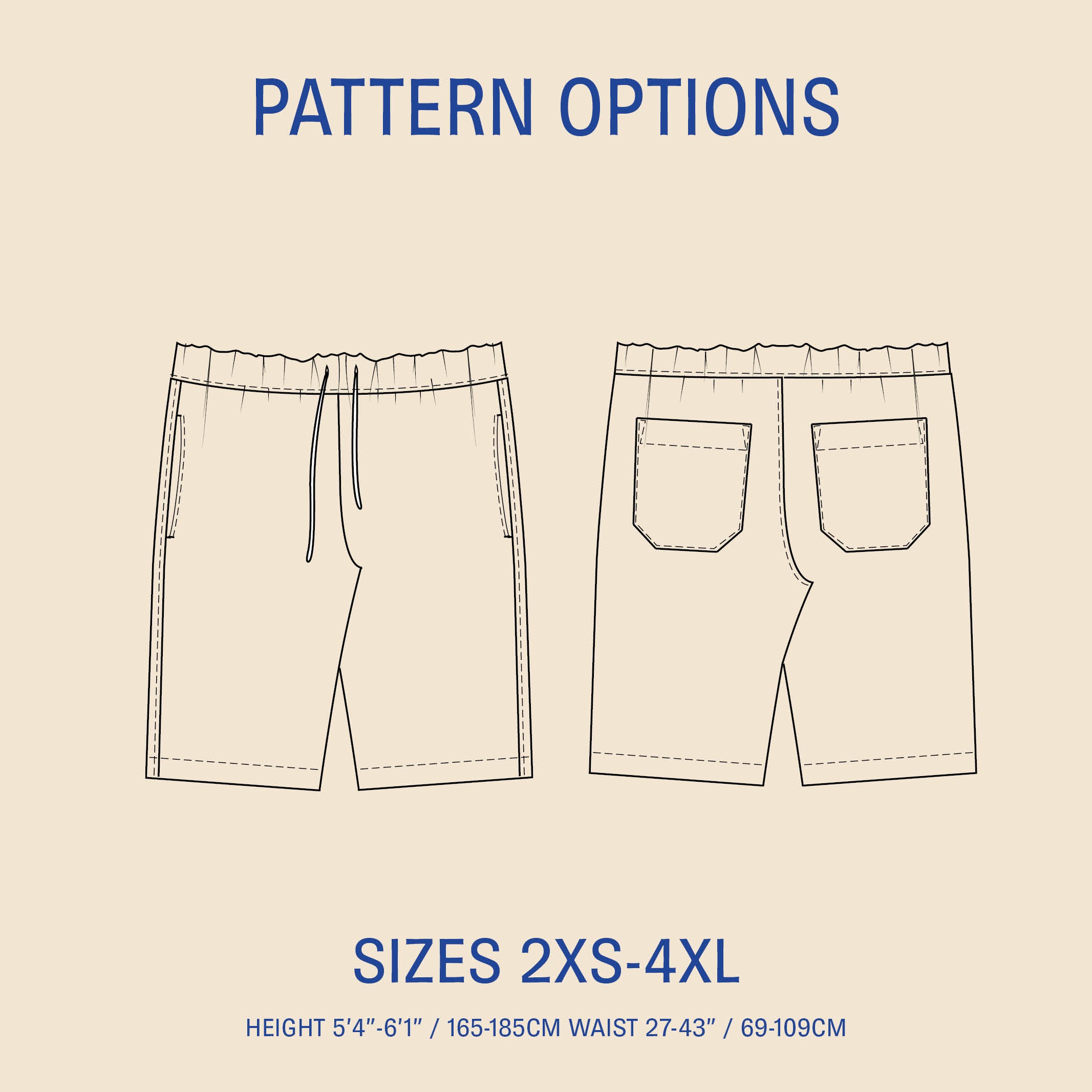 Summer Shorts sewing pattern A Unisex Pattern