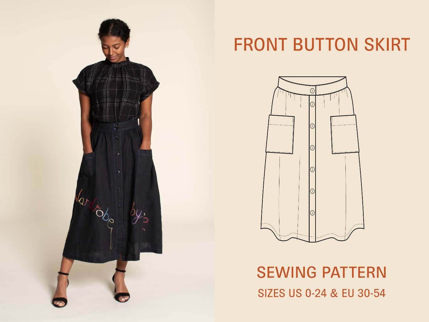 Front Button Skirt Pattern