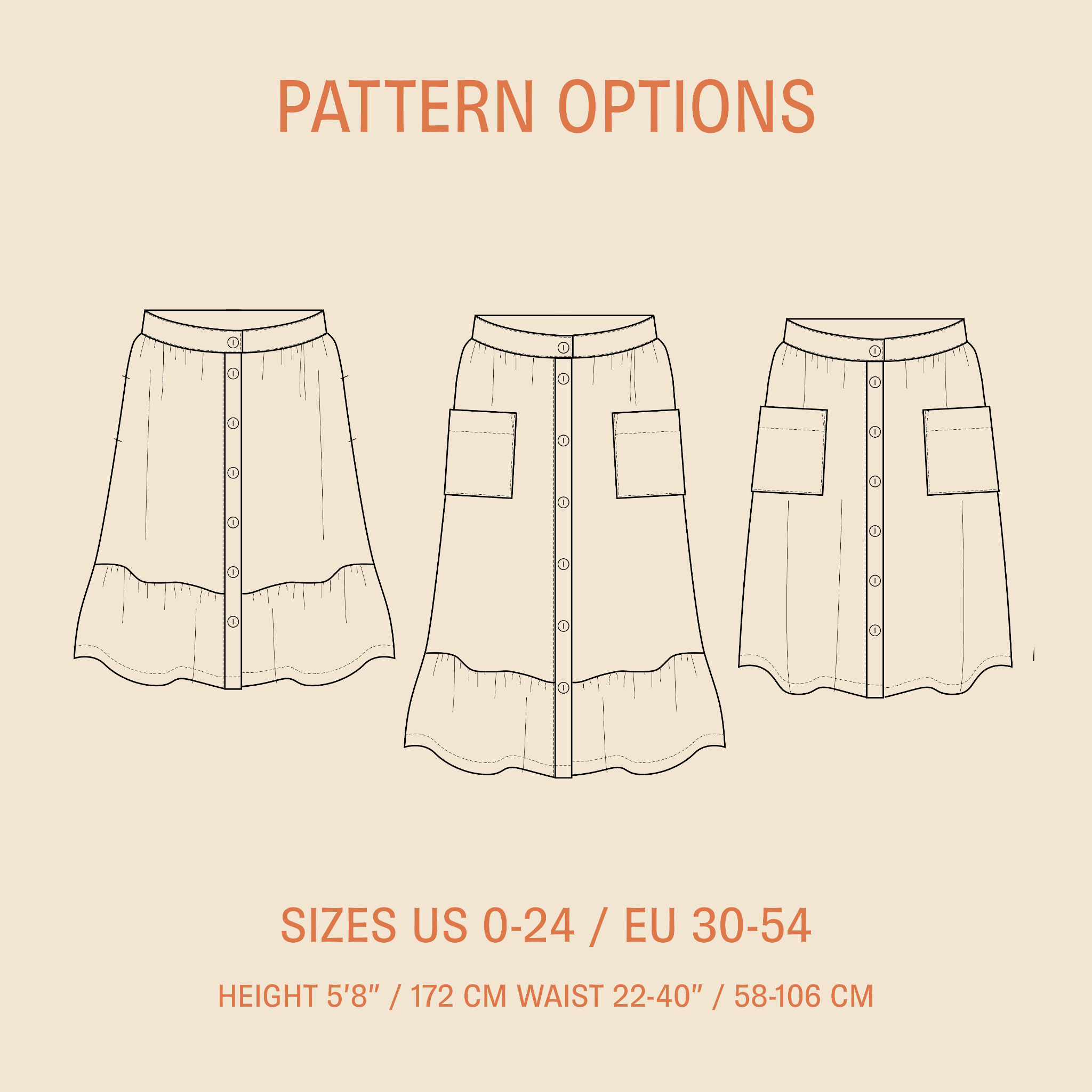 Front Button Skirt Pattern