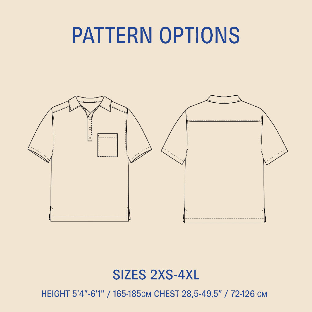 Woven Polo Shirt sewing pattern