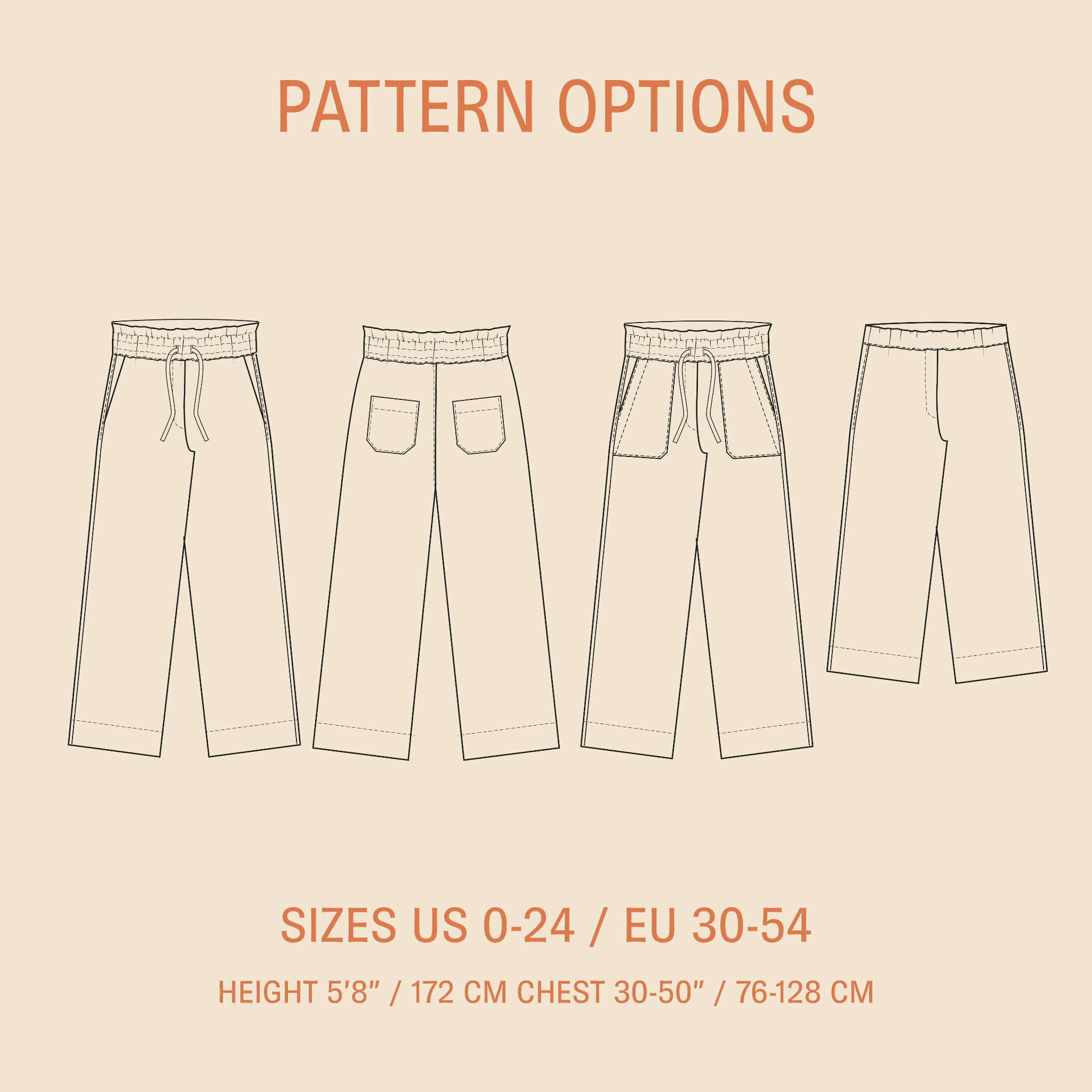 High Waist Pants Sewing Pattern