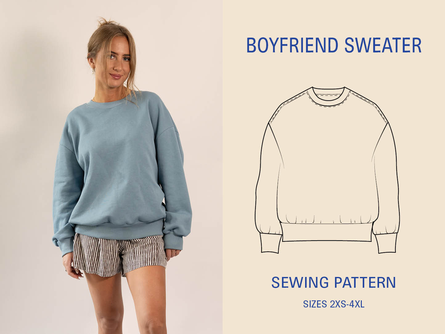 Boyfriend Sweater sewing pattern
