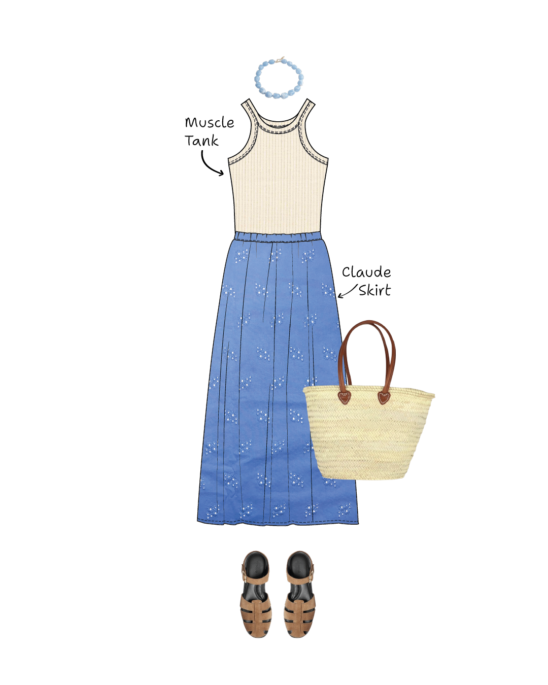 Claude Skirt Sewing Pattern - Womens sizes