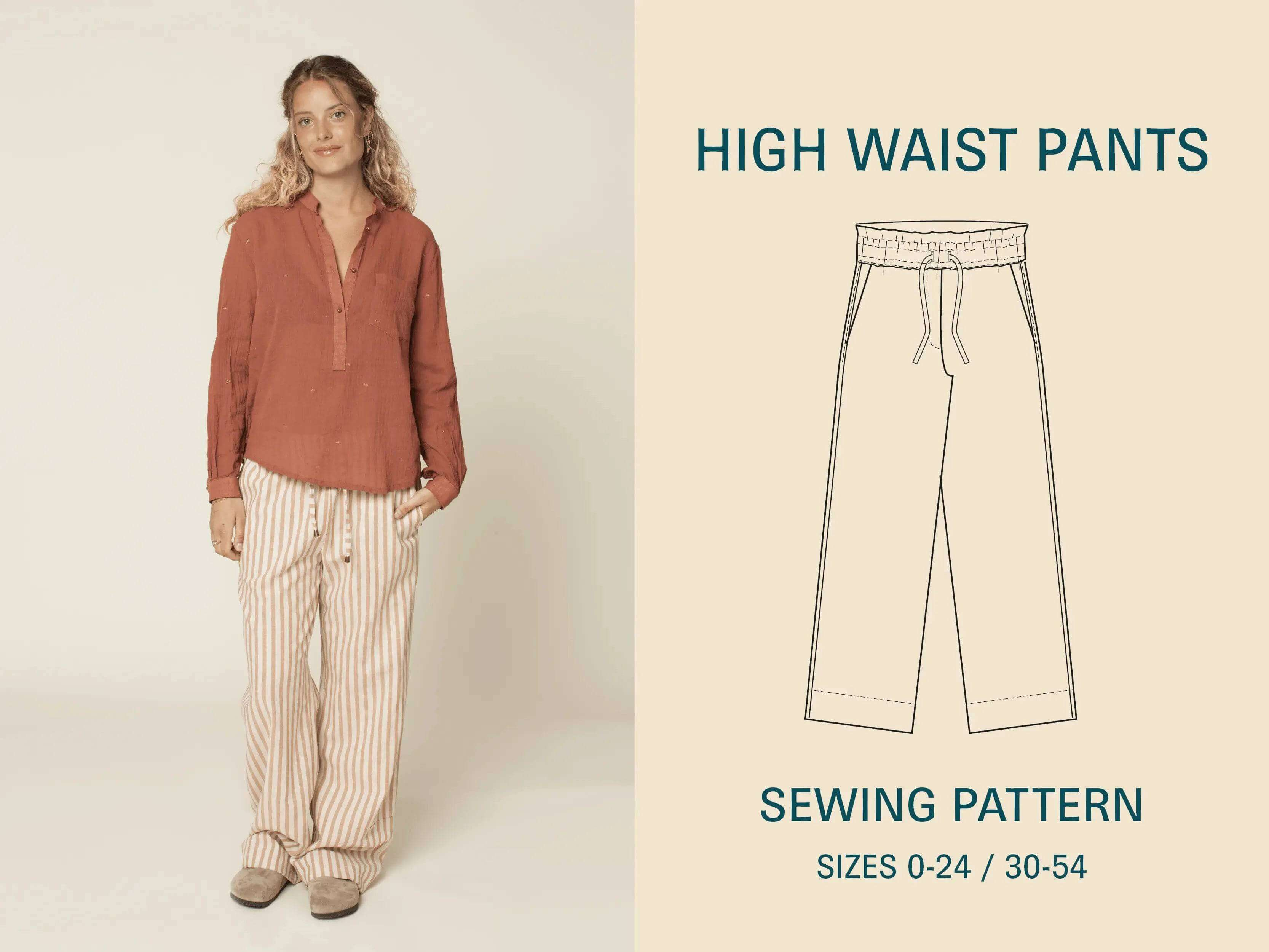 High Waist Pants Sewing Pattern