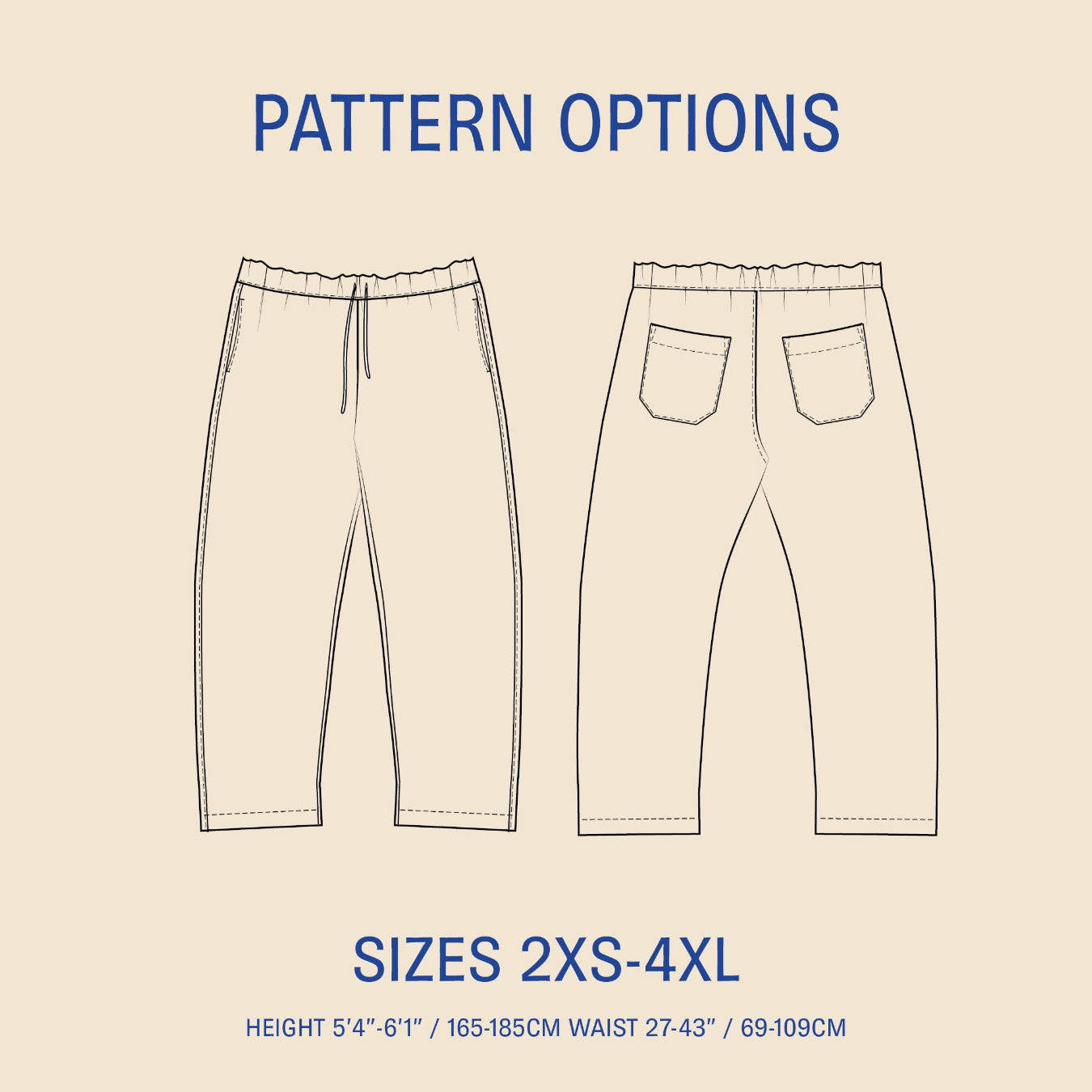 Volume Pants Sewing Pattern - Unisex Sizes