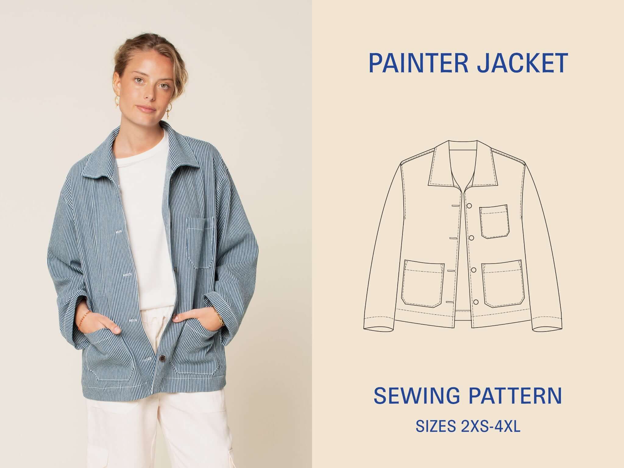Painter Jacket Sewing Pattern -Unisex