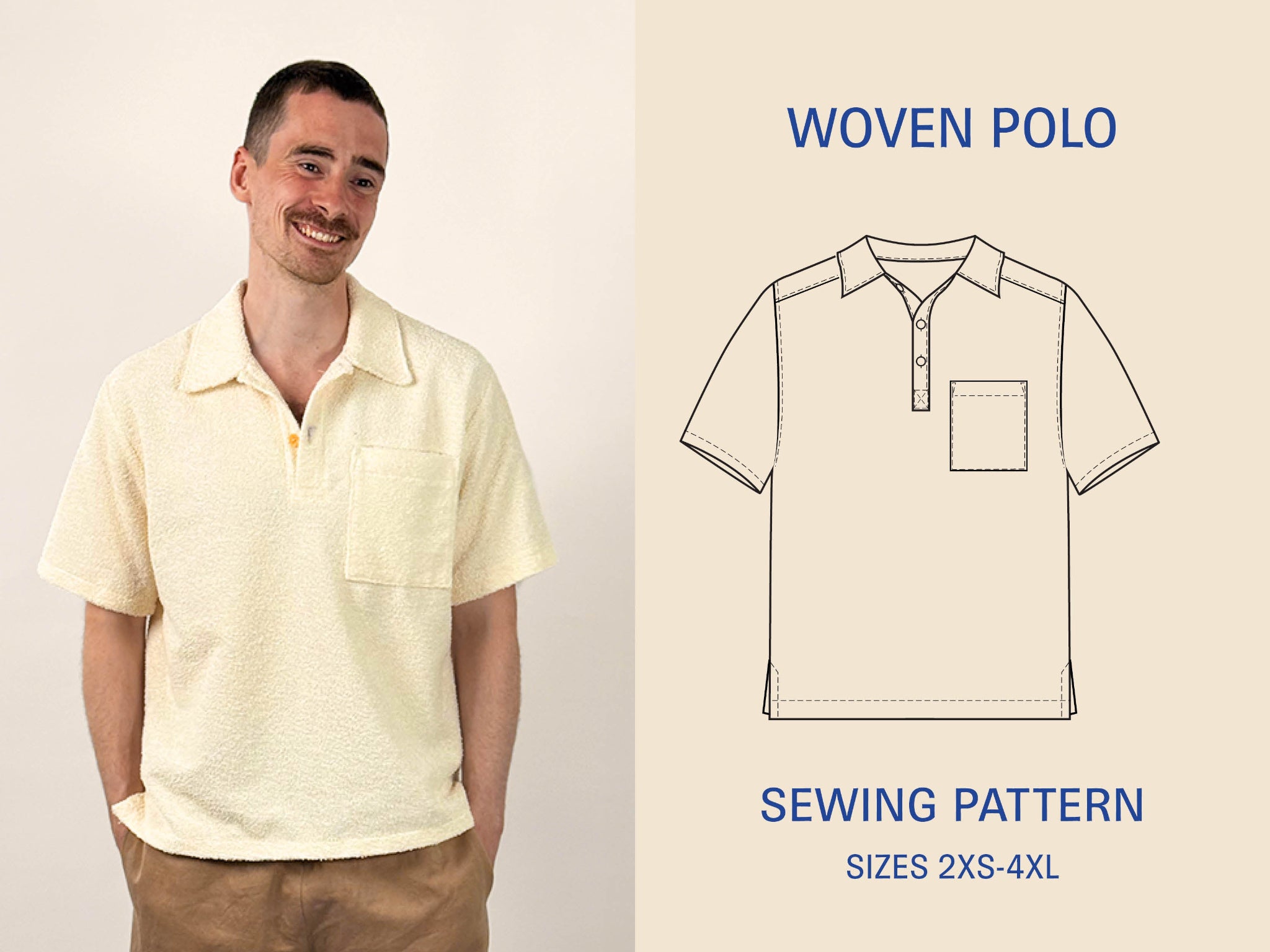 Woven Polo Shirt sewing pattern