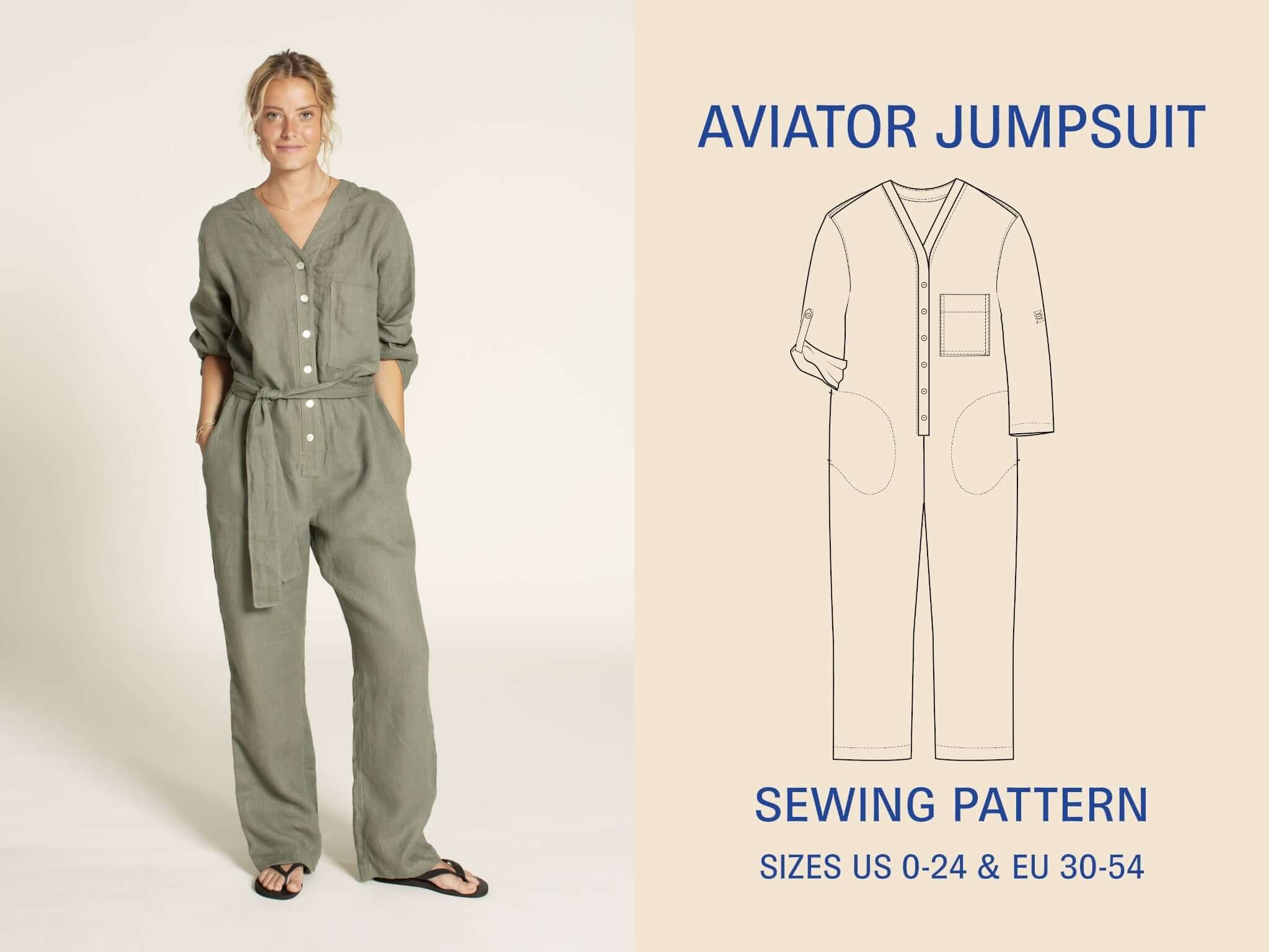 Aviator Jumpsuit sewing pattern