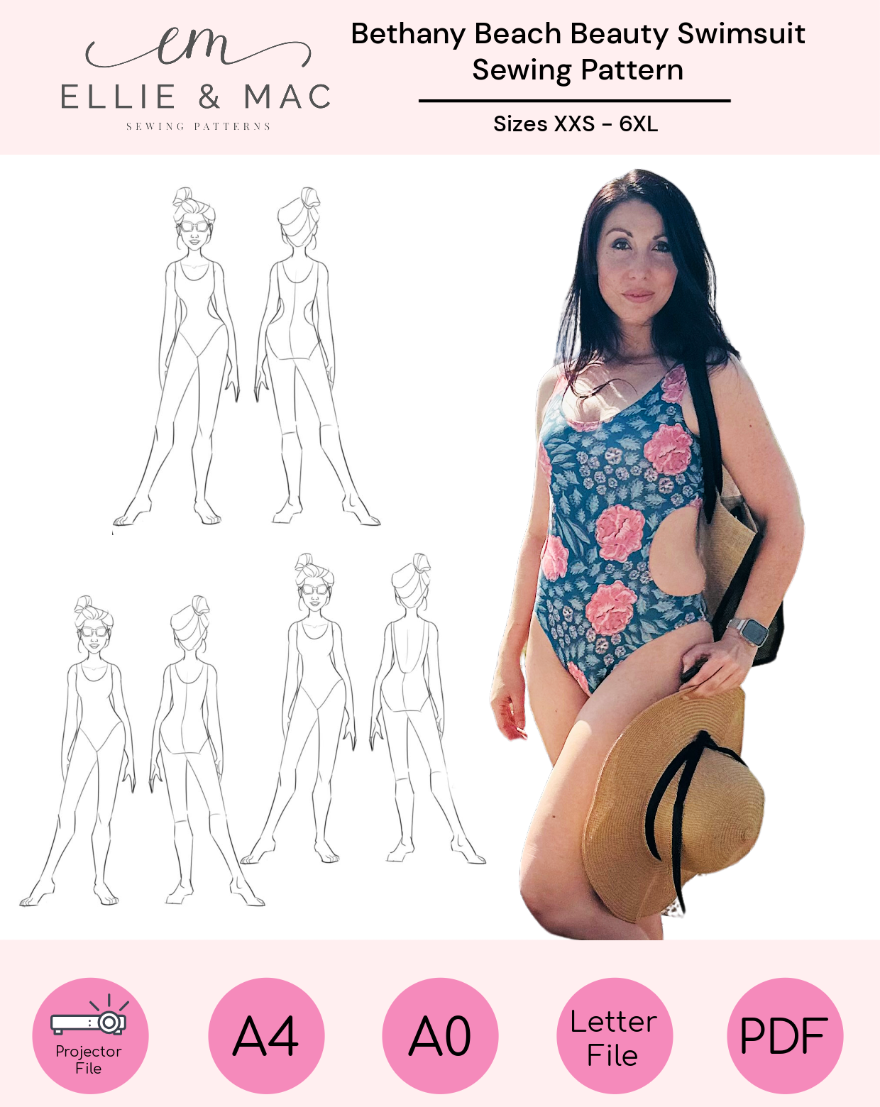 Bethany Beach Beauty Swimsuit Sewing Pattern